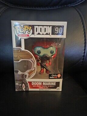 Funko Pop! Games Doom Marine Red Armour Vinyl Figure Gamestop Exclusive #90